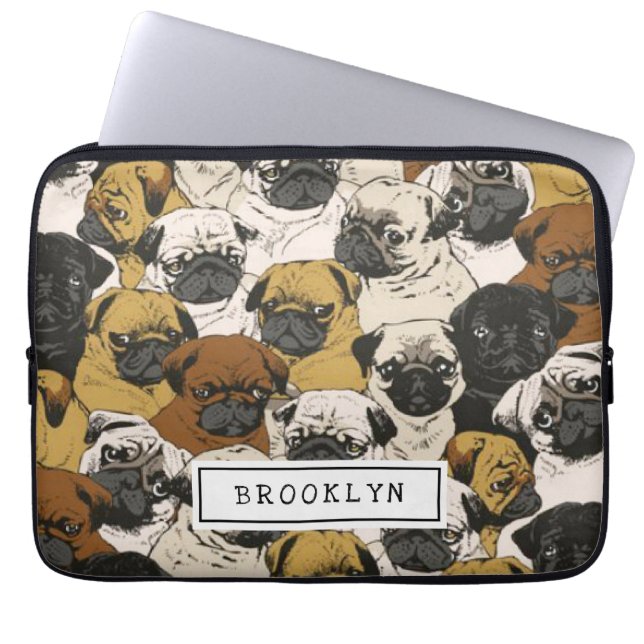 Housse Pour Ordinateur Portable Grumpy mignon Carlins Bulldogs Personnalisé (Devant)