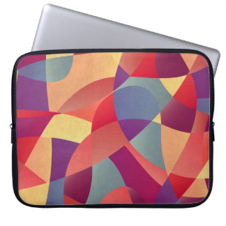 Housse Pour Ordinateur Portable Grunge coloré : Arrière - plan des triangles géomé