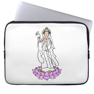 Housse Pour Ordinateur Portable Guan Yin Bodhisattva sur Lotus