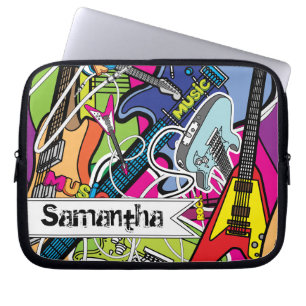 Housse Pour Ordinateur Portable Guitar Rock Music Star Grunge Protective Coque