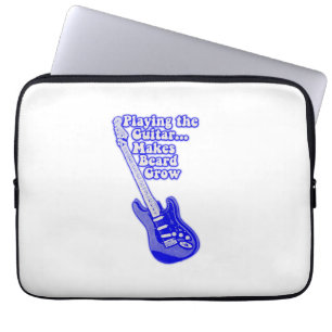 Housse Pour Ordinateur Portable Guitare bleue vintage avec mots de motivation