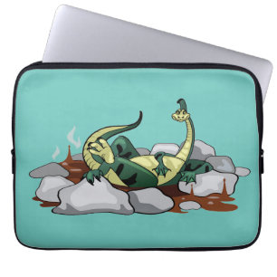 Housse Pour Ordinateur Portable Hadrosaurus Se Détendre Dans Un Jacuzzi.