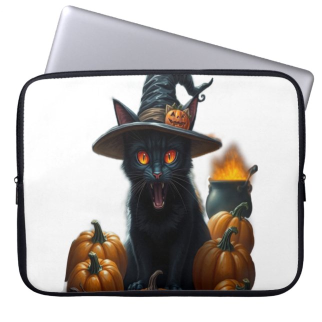 Housse Pour Ordinateur Portable Halloween Cat  (Devant)