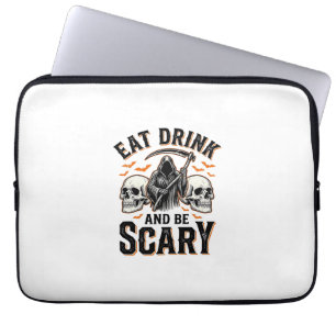 Housse Pour Ordinateur Portable Halloween Épouvantable Manger Boire Et Être Effray