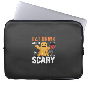 Housse Pour Ordinateur Portable Halloween Manger Boire Être Effrayant Fantôme Conc