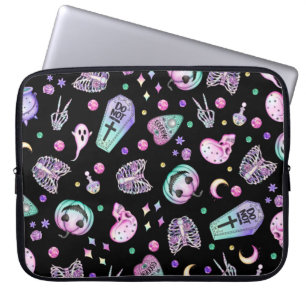 Housse Pour Ordinateur Portable Halloween pastel gothique apothecaire et cimetière