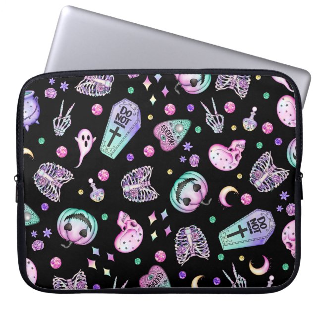 Housse Pour Ordinateur Portable Halloween pastel gothique apothecaire et cimetière (Devant)
