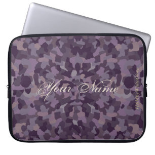 Housse Pour Ordinateur Portable HAMbyWG - Motif inspiré par le camouflage en Plum