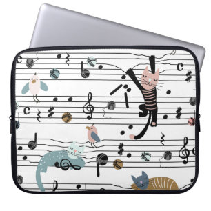 Housse Pour Ordinateur Portable Hand drawn cute cartoon seamless pattern illustrat