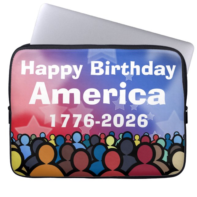 Housse Pour Ordinateur Portable Happy Birthday America 1776 to 2026 (Devant)