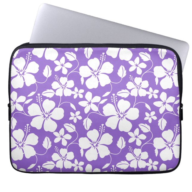 HOUSSE POUR ORDINATEUR PORTABLE HAWAIIAN HULA (HIBISCUS) LUMIÈRE PURPLE (Devant)