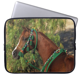 Housse Pour Ordinateur Portable Headshot arabe de cheval avec le frein