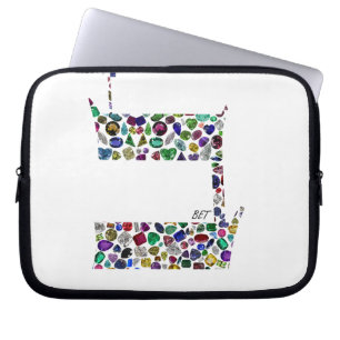 Housse Pour Ordinateur Portable Hebrew Letter BET made with Gemstones