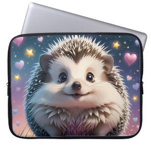 Housse Pour Ordinateur Portable Hérisson adorable avec étoiles et coeurs