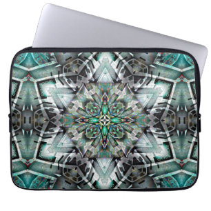 Housse Pour Ordinateur Portable Hexagone avec bannière et graffiti gauche, numériq