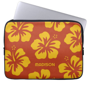 Housse Pour Ordinateur Portable Hibiscus de nom personnalisé