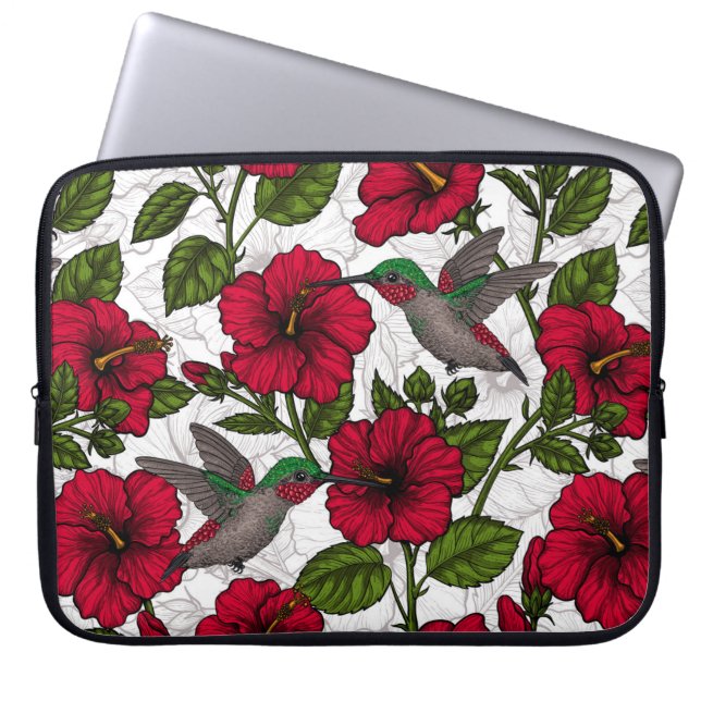 Housse Pour Ordinateur Portable Hibiscus et colibris (Devant)