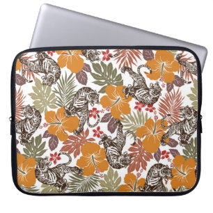 Housse Pour Ordinateur Portable Hibiscus tiger motif