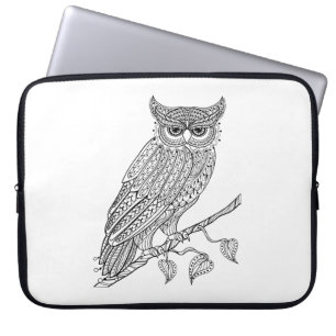 Housse Pour Ordinateur Portable Hibou magique inspiré se reposant sur la branche