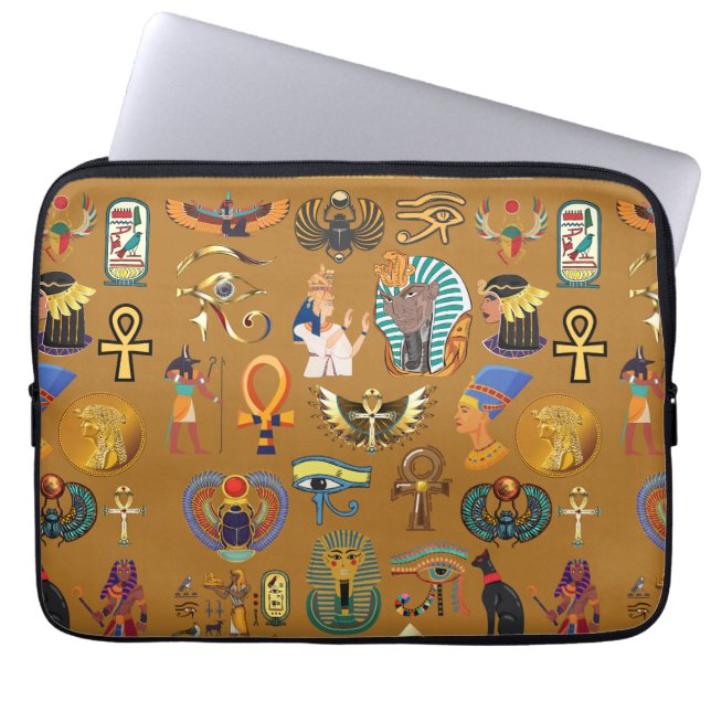Housse Pour Ordinateur Portable Hiéroglyphique égyptien ancien -Hiéroglyphie Motif (Devant)