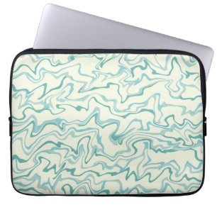 Housse Pour Ordinateur Portable Hippie les années 70 Marbre Bleu Liquide Swirl Boh