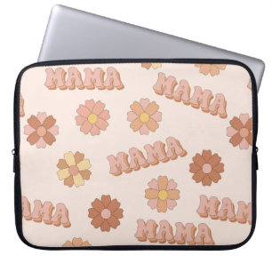 Housse Pour Ordinateur Portable Hippie maman motif sans soudure. Arrière - plan su