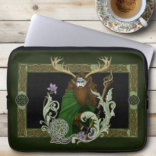 Housse Pour Ordinateur Portable Homme aux bois celtiques verts
