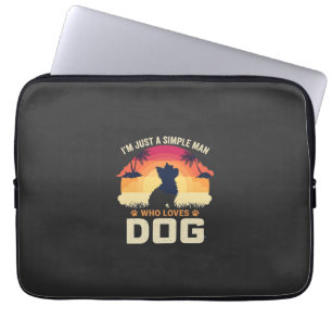 Housse Pour Ordinateur Portable Homme Simple Qui Aime Silhouette De Chien Coucher