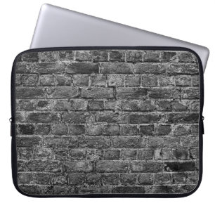 Housse Pour Ordinateur Portable horizontal part of black painted brick wallwall,br