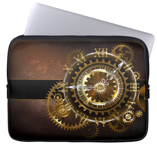 Housse Pour Ordinateur Portable Horloge Steampunk avec des engrenages anciens (Devant)