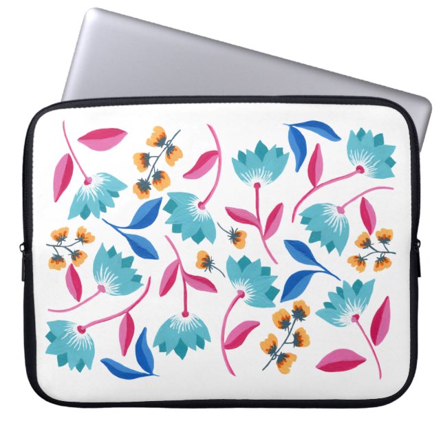 Housse Pour Ordinateur Portable Housse d'ordinateur portable à fleurs peintes bril (Devant)
