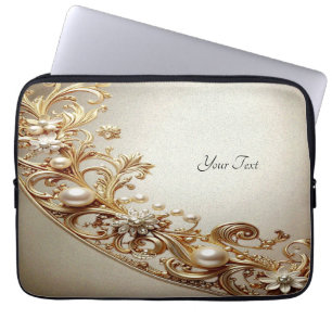 Housse Pour Ordinateur Portable Housse d'ordinateur portable Ornement Doré Élégant