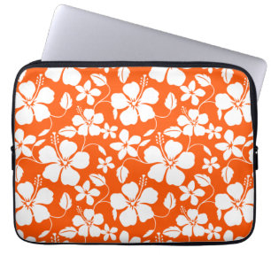 HOUSSE POUR ORDINATEUR PORTABLE HULA HAÏIENNE (HIBISCUS) ORANGE