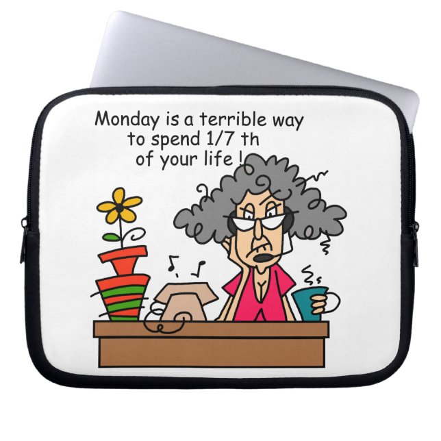 Housse Pour Ordinateur Portable Humour du lundi (Devant)