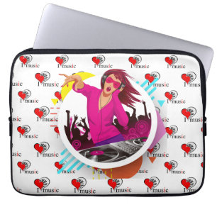 Housse Pour Ordinateur Portable I Love Music