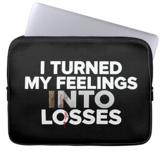 Housse Pour Ordinateur Portable I Turned My Feelings Into Losses Funny Crypto Meme