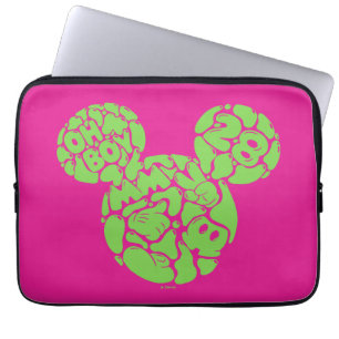 Housse Pour Ordinateur Portable Icône Liquide de Mickey Mouse Vert