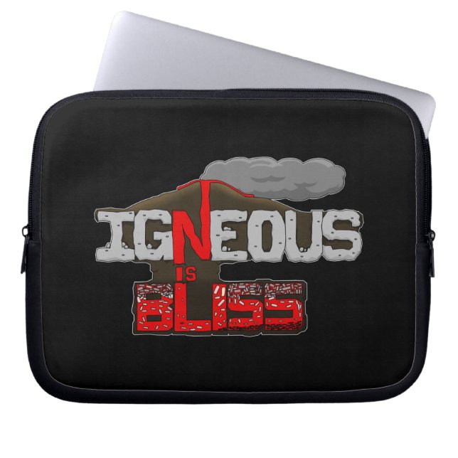 Housse Pour Ordinateur Portable "Igneous is Bliss" Volcano Pun (Devant)