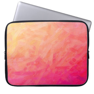 Housse Pour Ordinateur Portable Illustration Abstraite de Brus de soie rose et jau