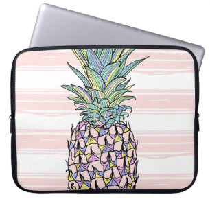 Housse Pour Ordinateur Portable Illustration colorée d'ananas vintage.