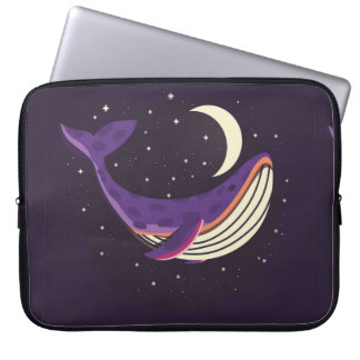 Housse Pour Ordinateur Portable Illustration colorée portrait de la baleine mignon