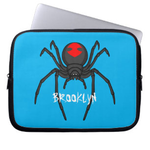 Housse Pour Ordinateur Portable Illustration d'araignée noire effrayante