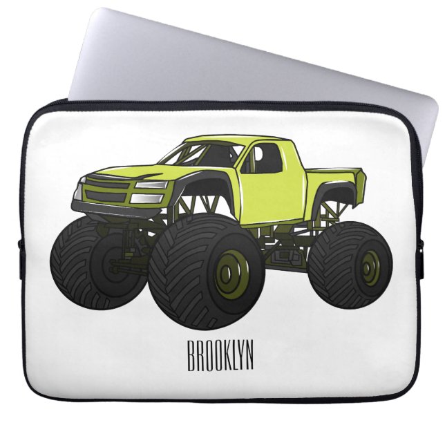 Housse Pour Ordinateur Portable Illustration de camion monstre (Devant)