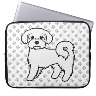 Housse Pour Ordinateur Portable Illustration de chien de dessin mignon maltais