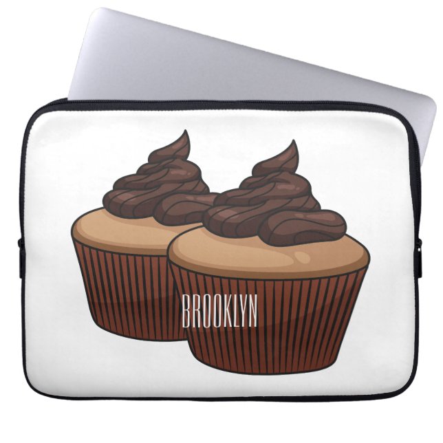 Housse Pour Ordinateur Portable Illustration de Cupcake (Devant)
