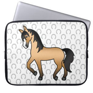 Housse Pour Ordinateur Portable Illustration de dessin animé mignon de cheval trot