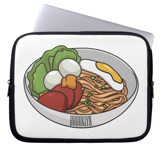Housse Pour Ordinateur Portable Illustration de dessin sur les nouilles (Devant)