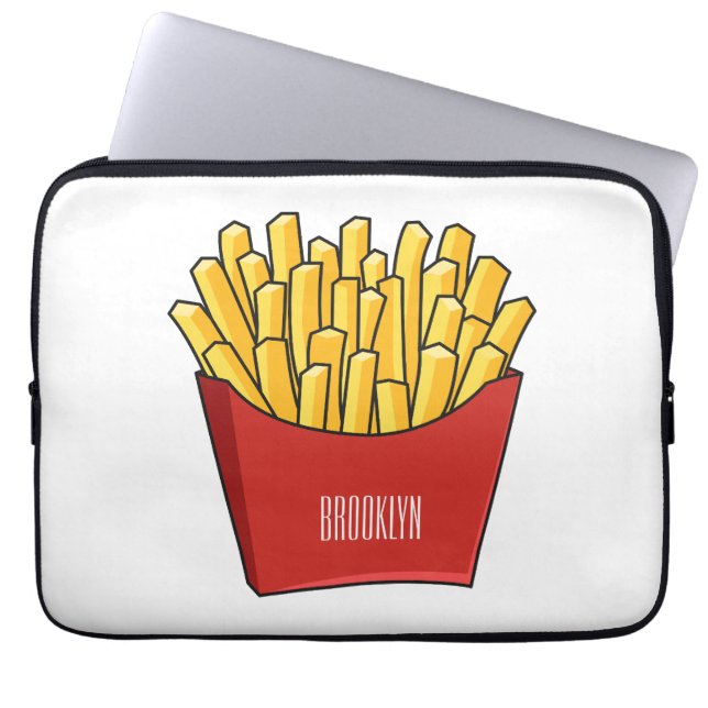 Housse Pour Ordinateur Portable Illustration de frites (Devant)