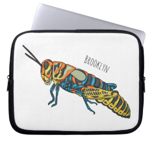 Housse Pour Ordinateur Portable Illustration de la caricature de la sauterelle en