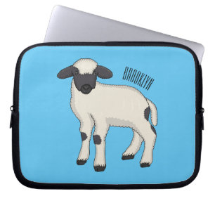 Housse Pour Ordinateur Portable Illustration de la caricature de mouton Valais Bla